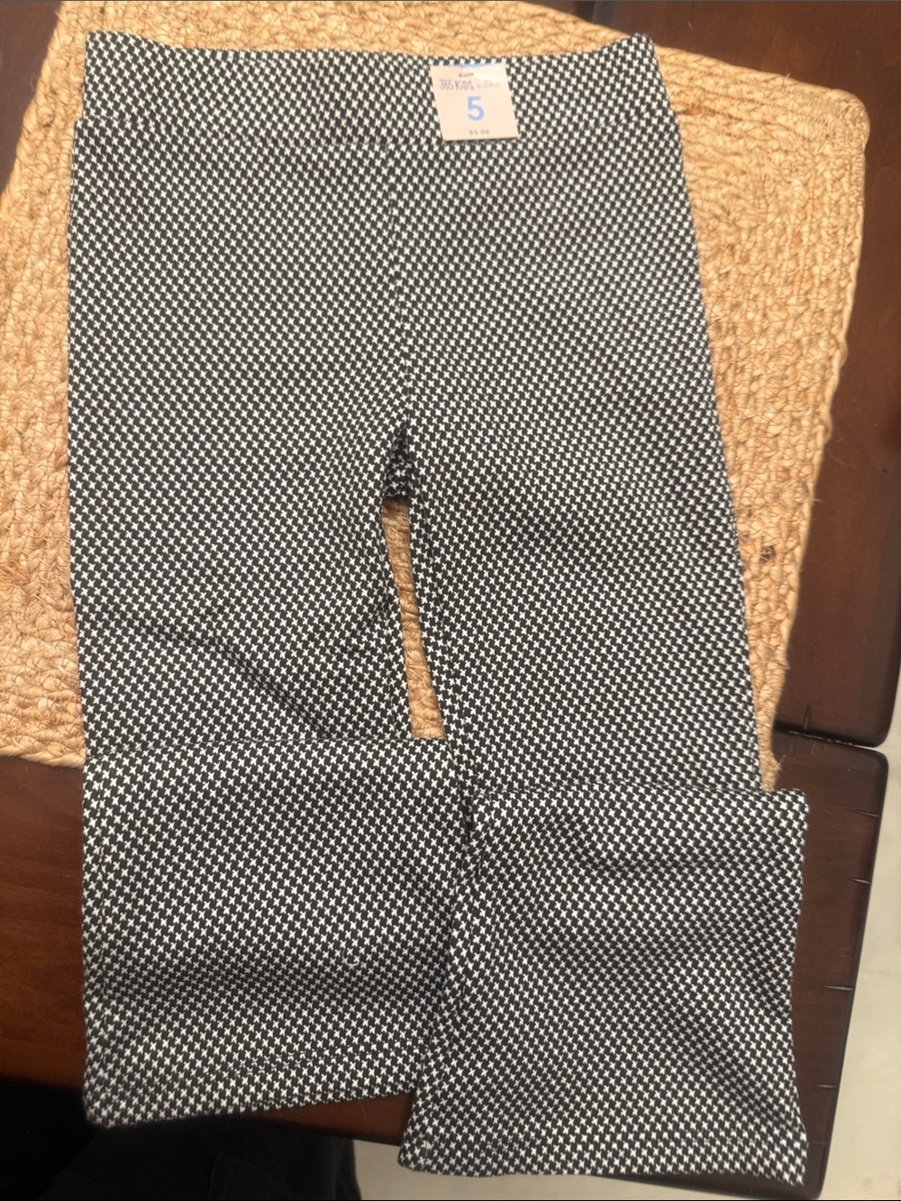 Source Unknown Black and White Houndstooth Kids Pants